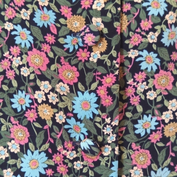 R&K Originals 90's Vintage Floral Short Sleeve Button Down Slit Back Blouse M - Picture 6 of 12